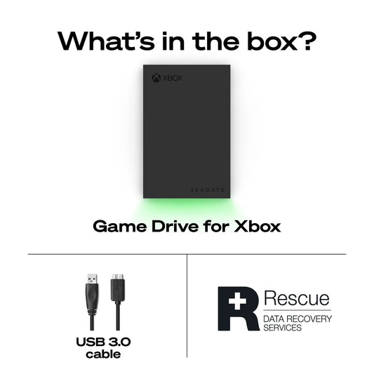 Game Drive for Xbox 2TB External USB 3.2 Gen 1 Hard Drive Xbox Certified with Green LED Bar (STKX2000403)