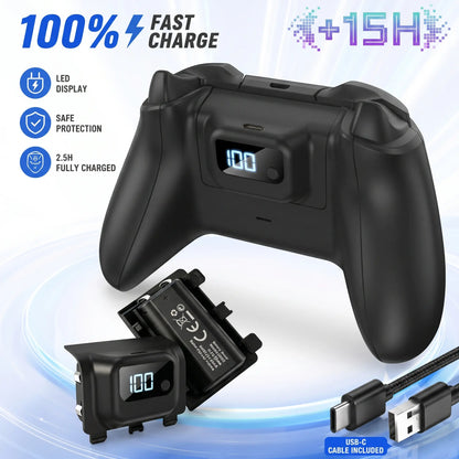 Tuodes +15H Battery Pack for Xbox-Series X Gaming Controller with 1200Mah Capacity and USB Cable for Enhanced Gaming Experience for X-Box Series S
