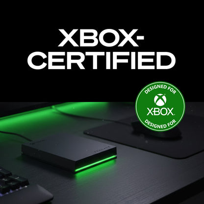 Game Drive for Xbox 2TB External USB 3.2 Gen 1 Hard Drive Xbox Certified with Green LED Bar (STKX2000403)
